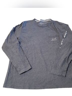Vineyard Vines Men's Gray Whale Logo Long Sleeve T-Shirt XXL